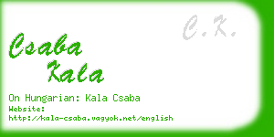 csaba kala business card